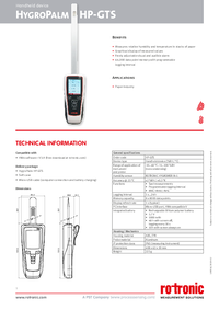 Thumbnail of document Data Sheet - HP-GTS Handheld Humidity Indicator